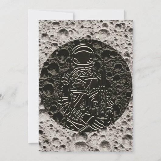 Astronaut op de maan ruimte zwart en grijs kaart (Achterkant)