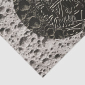 Astronaut op de maan ruimte zwart en grijs tissuepapier (Detail)