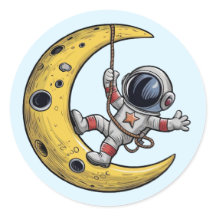 Astronaut op de maan Sticker Set