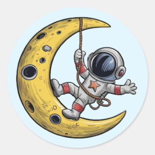 Astronaut op de maan Sticker Set