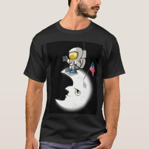 Astronaut op de maan t-shirt