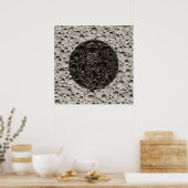 Astronaut op de Maan Zwart & Grijs Poster (Keuken)