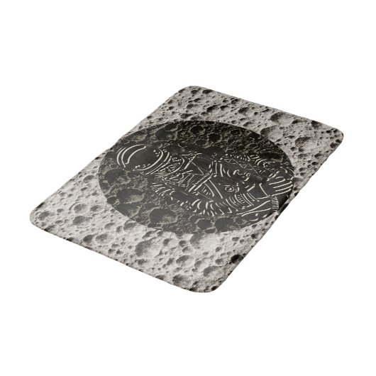 Astronaut op de Moon Space Black & Grey Badmat (Gekanteld)