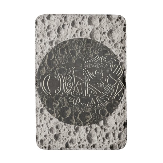 Astronaut op de Moon Space Black & Grey Badmat (Voorkant Verticaal)