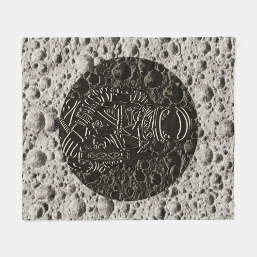 Astronaut op de Moon Space Black & Grey Fleece Deken (Voorkant (Horizontaal))