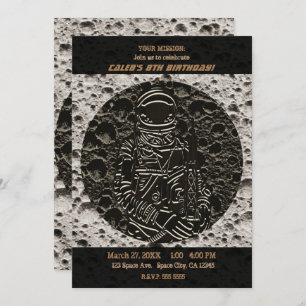 Astronaut op de Moon Space Black & Grey Kaart