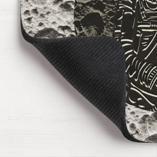 Astronaut op de Moon Space Black & Grey Muismat (Hoek)