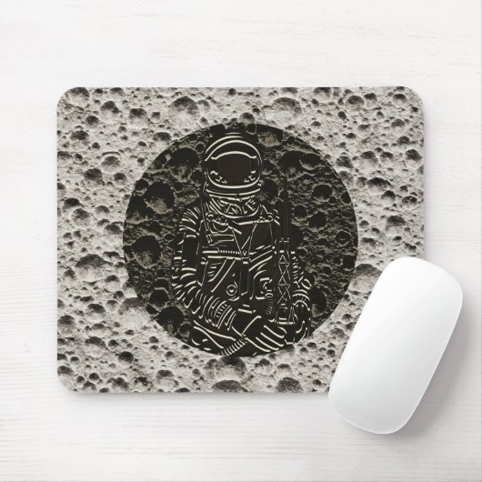 Astronaut op de Moon Space Black & Grey Muismat (Met muis)