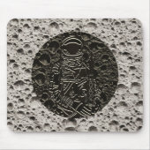 Astronaut op de Moon Space Black & Grey Muismat (Voorkant)