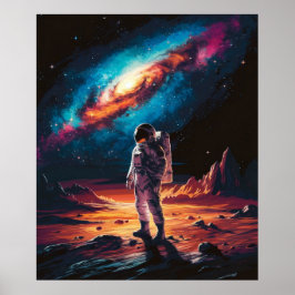 Astronaut op de planeet poster
