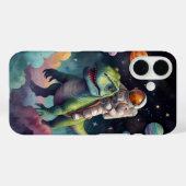 Astronaut op Dino in de ruimte Case-Mate iPhone Case (Achterkant (horizontaal))