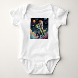 Astronaut op Dino in de ruimte Romper