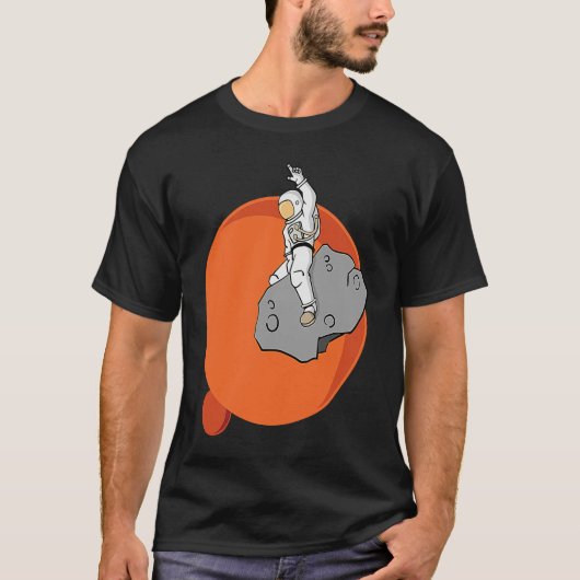 Astronaut op een planetoïde t-shirt (Voorkant)