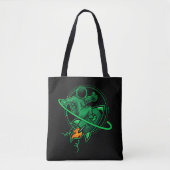 Astronaut op een raket rond Saturnus | Tote Bag (Voorkant)