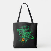 Astronaut op een raket rond Saturnus | Tote Bag (Achterkant)