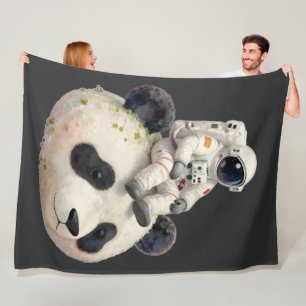 Astronaut op een ruimtepanda surreëel, vreemd en l fleece deken