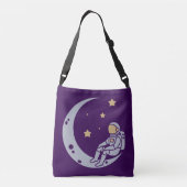 Astronaut op het ontwerp van de halve maan crossbody tas (Achterkant)