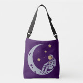 Astronaut op het ontwerp van de halve maan crossbody tas (Voorkant)