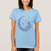 Astronaut op het ontwerp van de halve maan t-shirt (Voorkant)