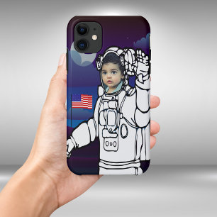 astronaut op maan buitenruimte jongen verjaardag Case-Mate iPhone case