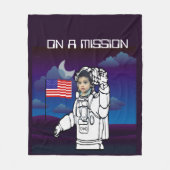 astronaut op maan buitenruimte jongen verjaardag fleece deken (Voorkant)