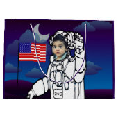 astronaut op maan buitenruimte jongen verjaardag groot cadeauzakje (Achterkant)