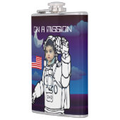 astronaut op maan buitenruimte jongen verjaardag heupfles (Links)