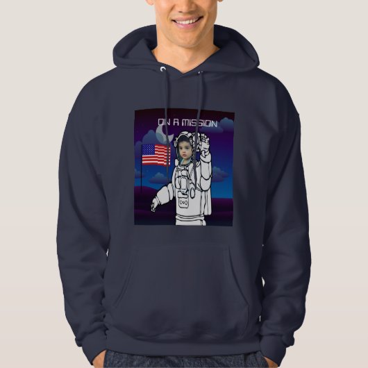 astronaut op maan buitenruimte jongen verjaardag hoodie (Voorkant)