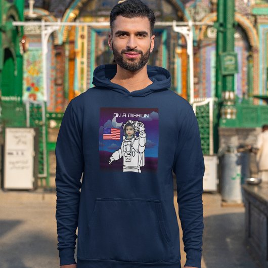 astronaut op maan buitenruimte jongen verjaardag hoodie