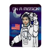 astronaut op maan buitenruimte jongen verjaardag magneet (Verticaal)