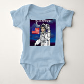 astronaut op maan buitenruimte jongen verjaardag romper (Voorkant)