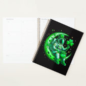 Astronaut op Maan Ruimte St. Patrick's Dag Planner (Display)