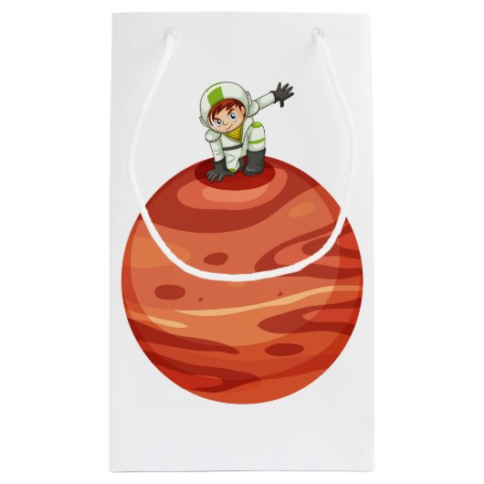 Astronaut op Mars Paper Gift Box Klein Cadeauzakje (Achterkant)