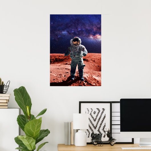 Astronaut op Mars - Poster (Thuiskantoor)