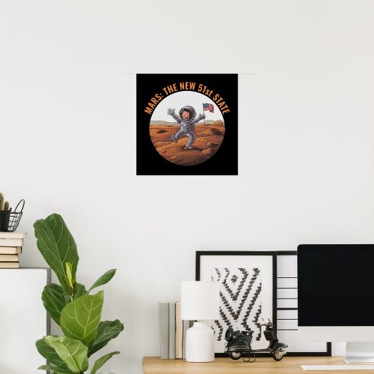 Astronaut op Mars Poster (Thuiskantoor)