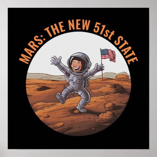 Astronaut op Mars Poster (Voorkant)