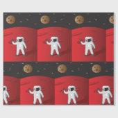 Astronaut op Mars Space Explorer Red Planet Cadeaupapier (Vlak)