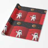 Astronaut op Mars Space Explorer Red Planet Cadeaupapier (Uitgerold)