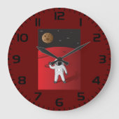 Astronaut op Mars Space Explorer Red Planet Grote Klok (Voorkant)