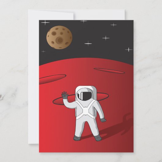 Astronaut op Mars Space Explorer Red Planet Kaart (Voorkant)