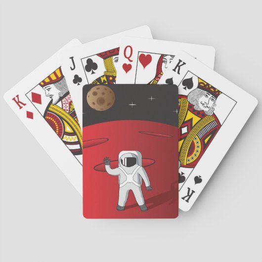 Astronaut op Mars Space Explorer Red Planet Pokerkaarten (Achterkant)