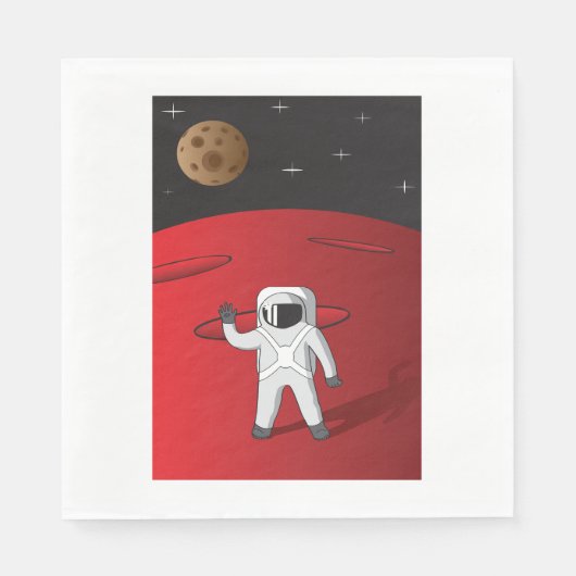 Astronaut op Mars Space Explorer Red Planet Servet (Voorkant)