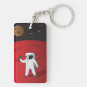Astronaut op Mars Space Explorer Red Planet Sleutelhanger (achterkant)