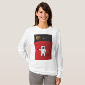 Astronaut op Mars Space Explorer Red Planet T-shirt (Voorkant volledig)