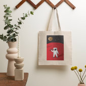 Astronaut op Mars Space Explorer Red Planet Tote Bag