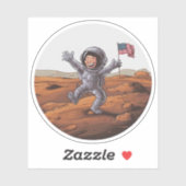 Astronaut op Mars Sticker (Vel)