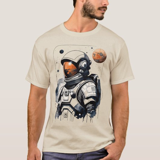 Astronaut op Mars T-shirt (Voorkant)