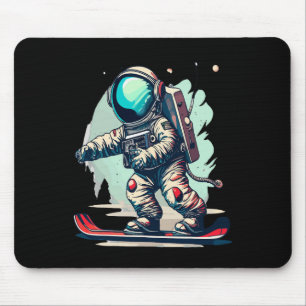 Astronaut op snowboard grappige astronaut skiën op muismat