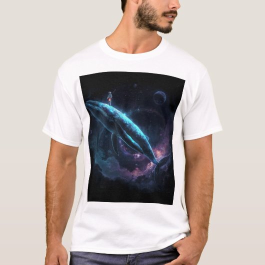 Astronaut op walvis t-shirt (Voorkant)
