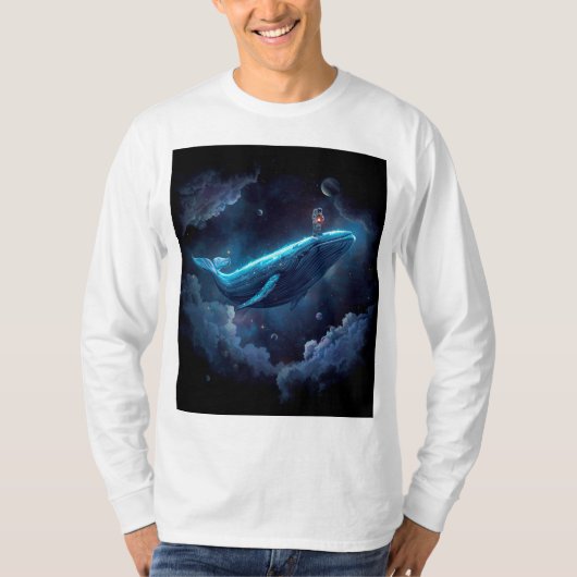 Astronaut op walvis t-shirt (Voorkant)